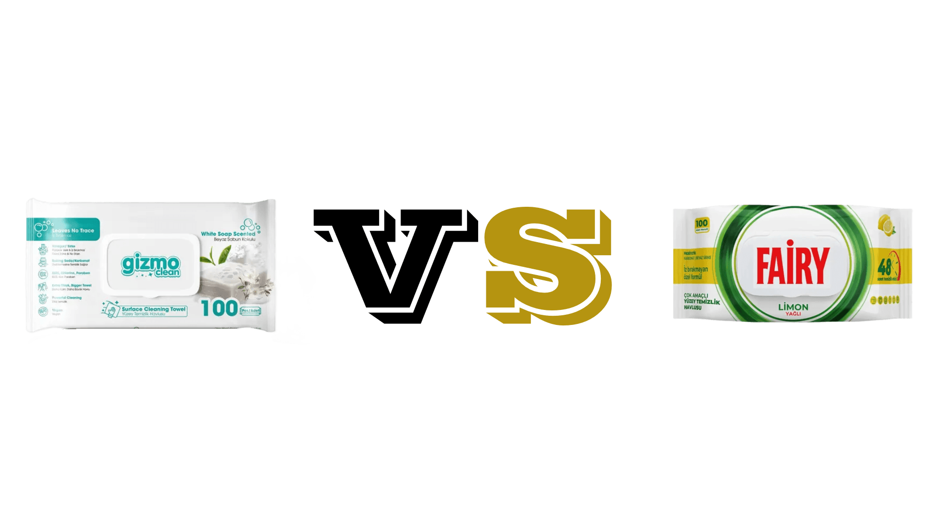 Fairy and Gizmo wet cleaning wipes comparison