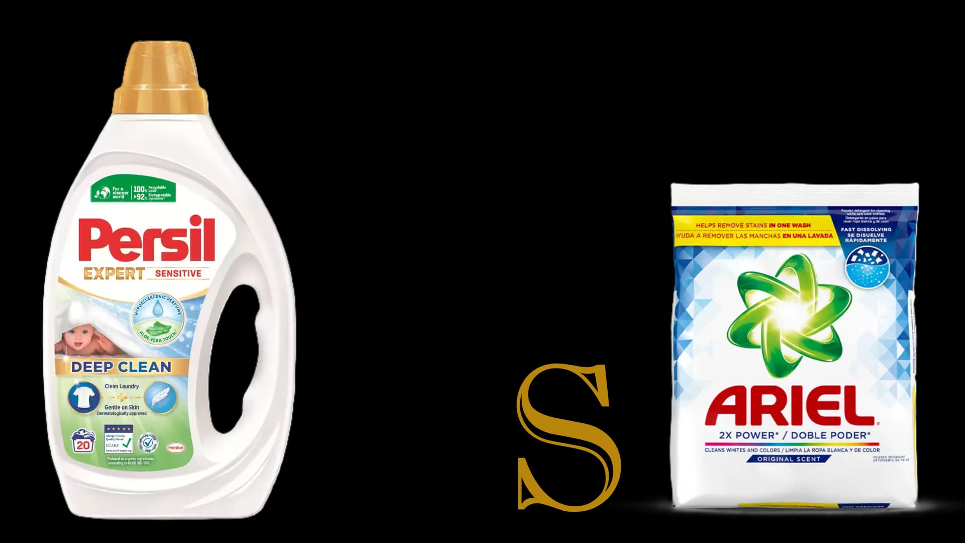 Vergleich der Waschmittel Persil und Ariel