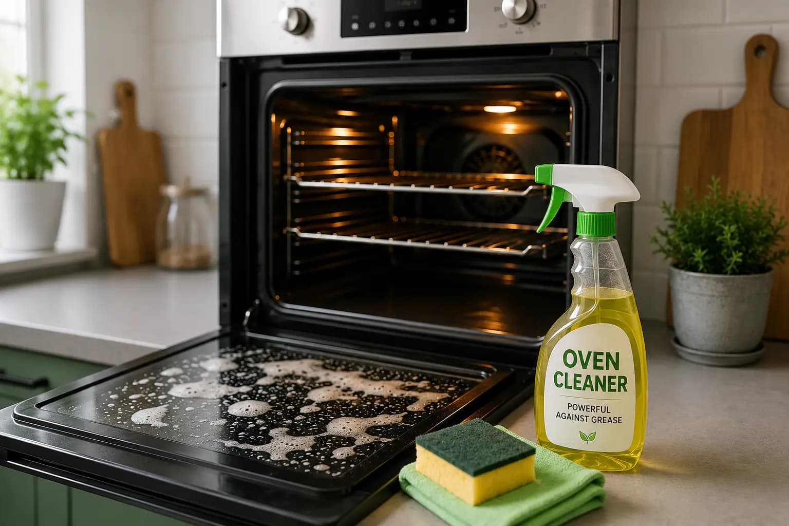 Backofen von Fett und eingebrannten Verschmutzungen reinigen