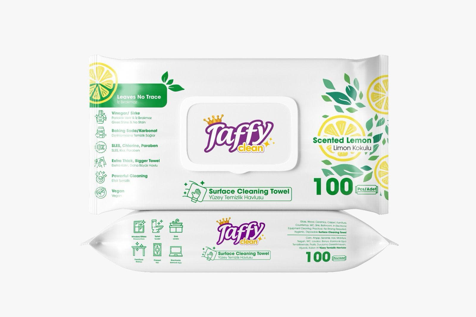 TAFFY Oberflächen-Reinigungstücher – 100 Stk. pro Packung