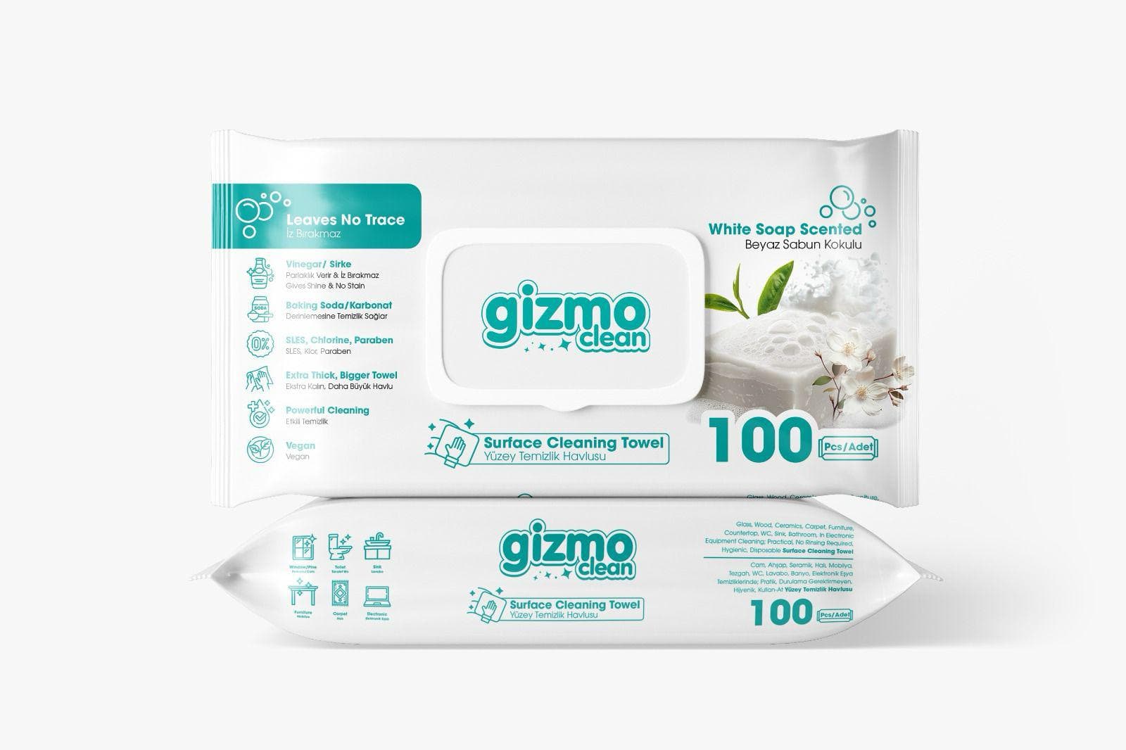 GIZMO salvrätikud puhastamiseks universaalne 100tk looduslik seep