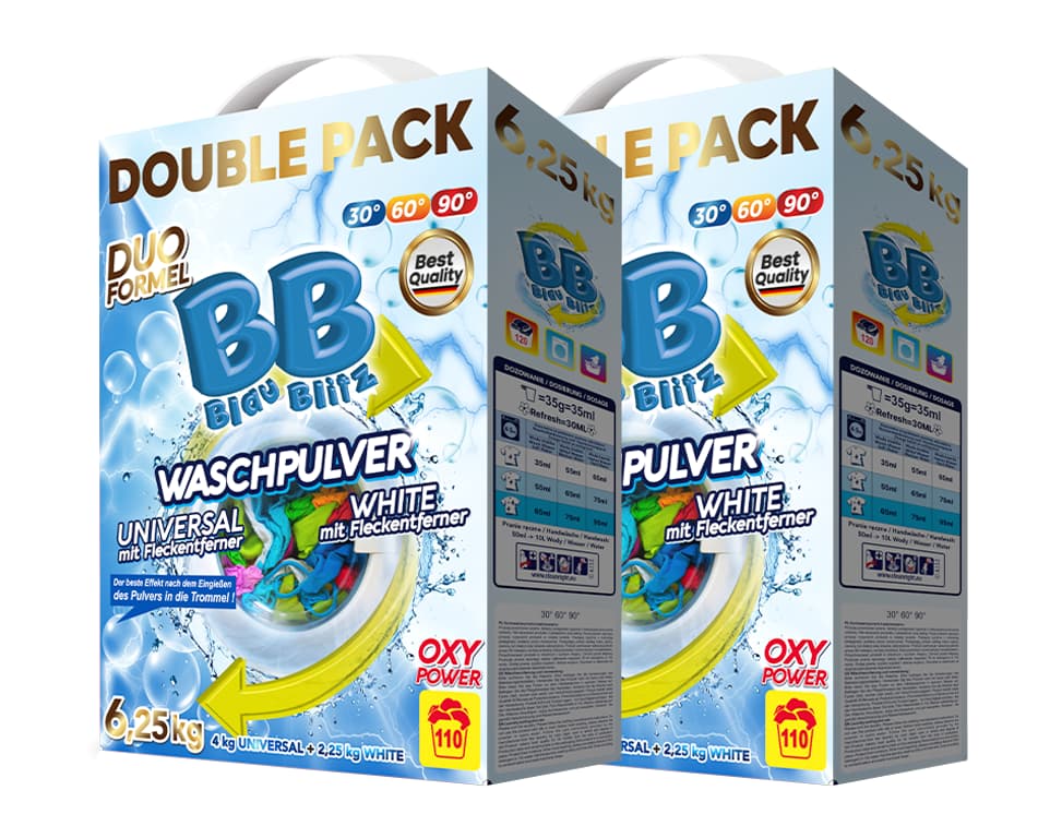Стиральный порошок Двойной набор Blau Blitz 4 кг универсальный / 2,25 кг белый