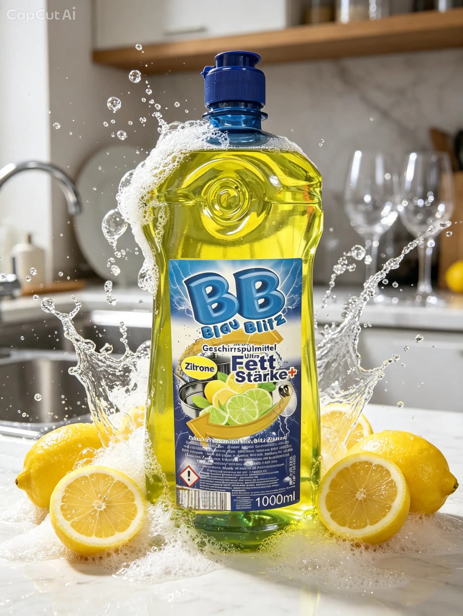 Blau Blitz Zitrone Concentrated Hand Dishwashing Detergent 1000 ml