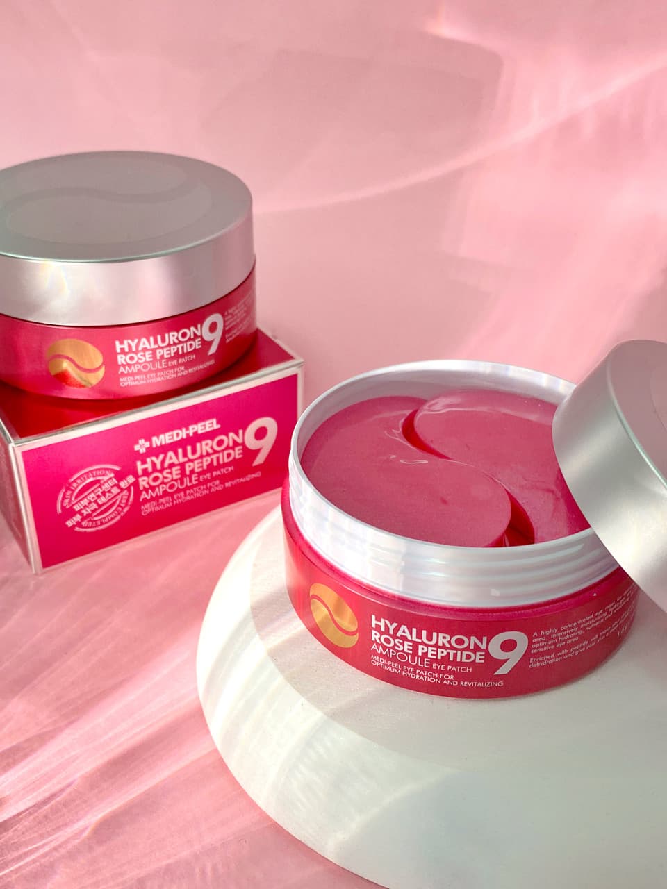 MEDI-PEEL Hyaluron Rose Peptide 9 Ampoule Eye Patch – Hüdrogeelsed silmaplaastrid roosi ekstrakti ja peptiididega, 60 tk